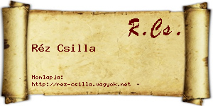 Réz Csilla névjegykártya